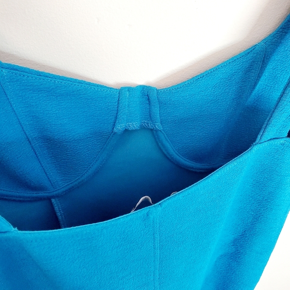 Blue Corset Bustier Mini Dress Medium Bodycon Stretch By Zara - Picture 10 of 12